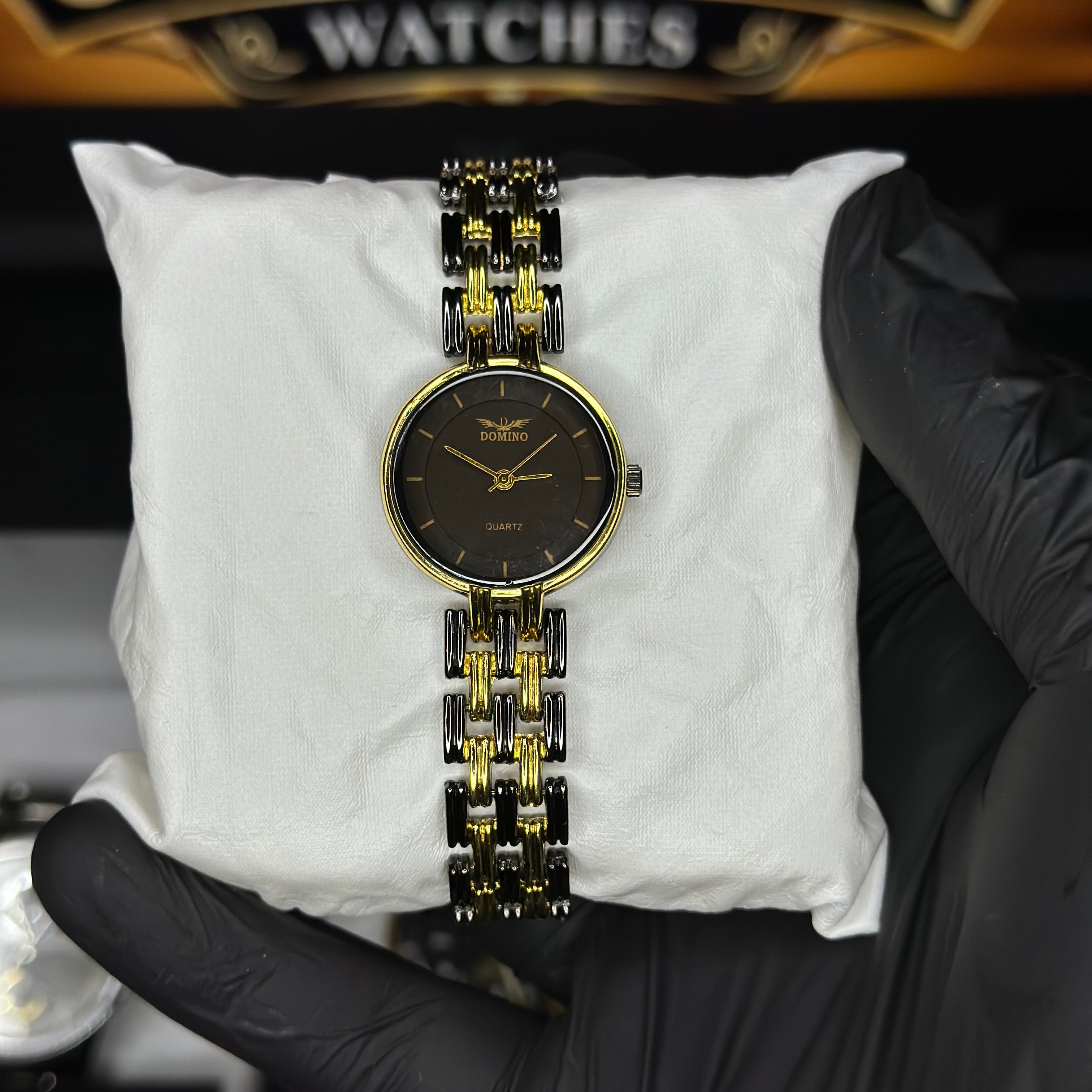 Black Dial Ladies Domino watch