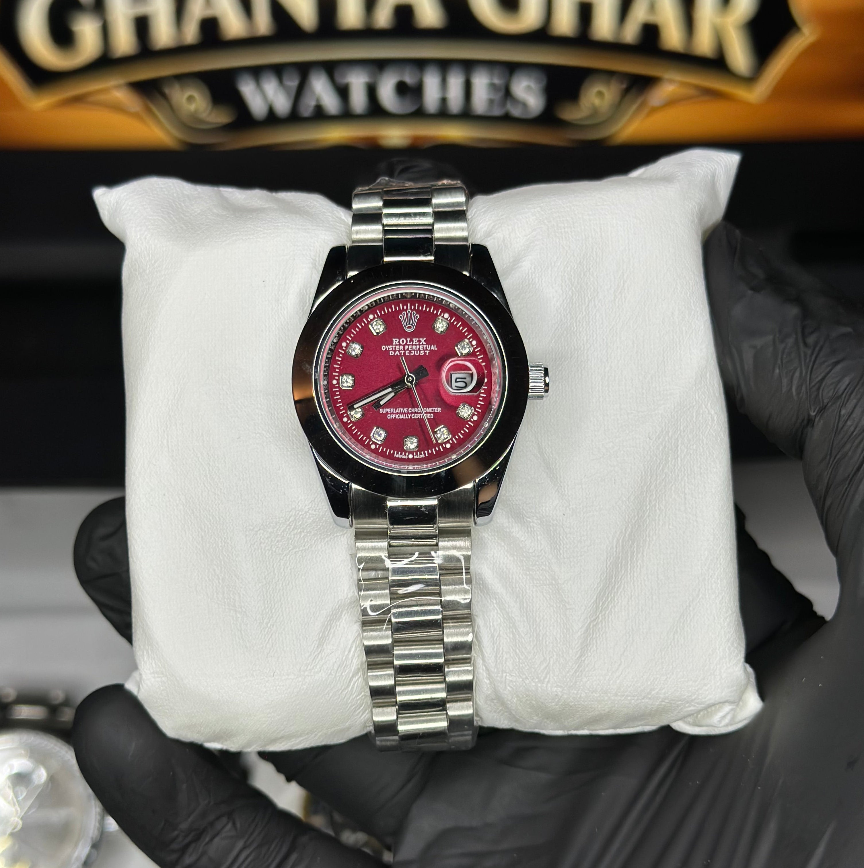 Ladies Red Dial Rolex