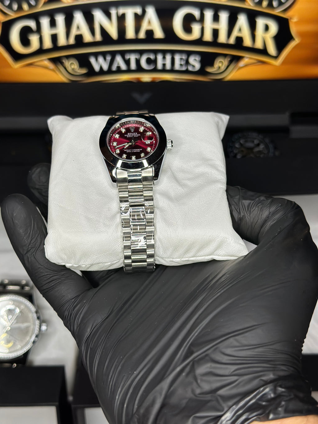 Ladies Red Dial Rolex